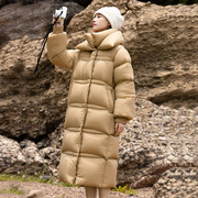 东北极寒羽绒服女2023冬季逐雅95白鸭绒加厚中长款外套面包服