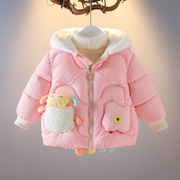婴儿童装女童冬装棉衣加绒加厚女宝宝棉袄2023冬季小公主棉服外套