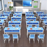 学校课桌椅双层中小学生，学习补习班桌椅套装培训班，教室培训桌家用