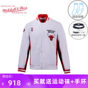 Mitchell Ness热身服AU版出场服98季NBA运动服公牛队外套MN训练服