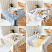 速发北欧正方形桌布布艺防水防油防烫免洗餐桌布，家用小方桌台布简