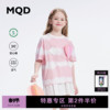mqd童装女童条纹短袖t恤夏季儿童时尚立体云朵，卡通短袖上衣打底衫