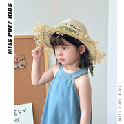 儿童防晒帽防紫外线宝宝太阳帽女孩，草帽女宝宝，凉帽女童帽子遮阳帽