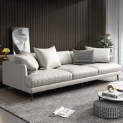 意式极简布艺沙发客厅，组合大小户型北欧简约现代三人四人位科技皮