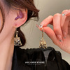 银针水晶梯形耳环韩国高级感轻奢气质耳钉耳坠网红个性时尚OL耳饰