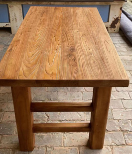 老榆木大板桌实木，做旧风格定制原木，吧台餐桌现代复古简约书桌面板