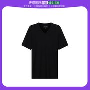 香港直邮giorgioarmani黑色v领短袖，polo衫3gsf51sjp4zuc99