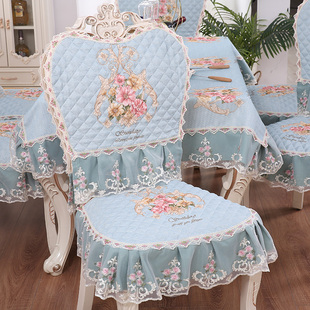 欧式餐椅套罩家用餐椅，坐垫套加大餐椅垫，套装餐桌布圆桌布茶几布