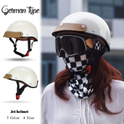 日式复古摩托车机车半盔头盔适用于骑行瓢盔电动车安全帽四季男女