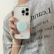 ANNACASE韩风ins清新小波点薄荷绿支架适用苹果14promax手机壳iphone15pro全包13promax新款11保护套12女款xr