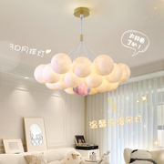 客厅卧室吊灯北欧创意月球泡泡灯主卧餐厅灯，奶油风儿童房星球灯具