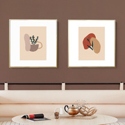 小清新抽象几何挂画花瓶植物莫兰迪装饰画文艺客厅沙发背景墙壁画