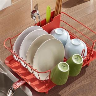 不锈钢碗碟架厨房置物架台面沥水，收纳架挂水杯，杂物筷子架多功能