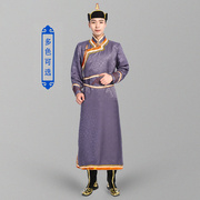 2021蒙古服装男士蒙古袍民族风刺绣时尚蒙古族演出礼仪服饰