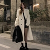 长款白色呢子大衣女毛呢，外套2023秋冬季韩系小个子高级感西服西装