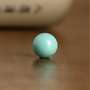 远廷 原矿绿松石散珠8.8mm单颗 8号高瓷蓝绿干净单珠圆珠配饰配珠