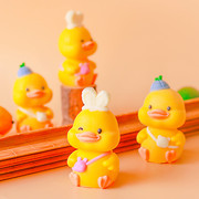 小黄鸭子奶冻模具烘焙蛋糕装饰上学鸭卡通可爱兔耳帽子巧克力硅胶