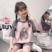 女童t恤夏装2024韩版洋气儿童夏季小女孩半袖，体恤短袖上衣潮