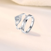 s925纯银情侣戒指一对欧美对戒结婚求婚礼物，纪念小众跨境饰品