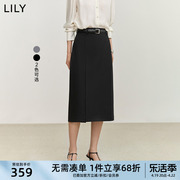 lily2024夏女装(夏女装)气质职业，通勤款百搭显瘦高腰铅笔裙直筒半身裙