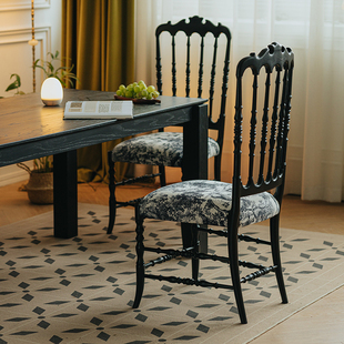 物应法式拿破仑餐椅，家用复古高级软包靠背椅美式中古风实木餐桌椅