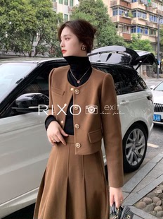 RIXO EXIT法式小香风套装秋冬复古时尚高级感名媛外套半身裙