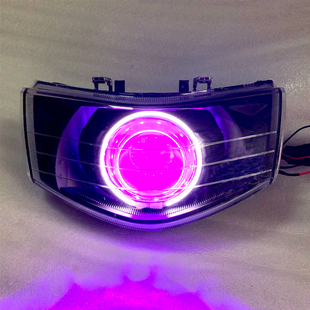 海5透镜LED大灯福喜国二三总成改装天使恶魔鱼眼巧格GTR氙气灯泡