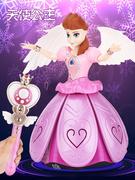 冰雪巴比魔法棒套装爱莎公主女孩玩具，宝宝会唱歌跳舞电动真娃娃