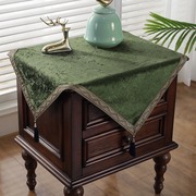 轻奢高级感厚重床头柜桌布旗新中式正方形布艺盖布茶几防尘盖巾垫