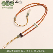 橄榄核项链小竹节吊坠挂绳，挂件绳玉炎氏绳子翡翠玉，坠的琥珀蜜蜡绳