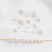 天然淡水珍珠高品质大孔近圆珠手工diy手链项链饰品配件材料散珠