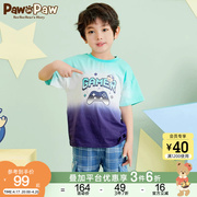 PawinPaw卡通小熊童装夏季男童短袖T恤游戏机撞色时尚透气