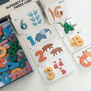 蒙氏早教儿童26个字母，认知配对卡片宝宝，数字拼图拼板益智玩具3岁