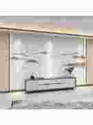 新中式水墨山水画壁纸客厅电视背景墙，壁画8d立体卧室影视无缝墙布
