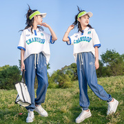 女童夏装套装2023年洋气时髦大儿童女孩运动服12岁薄15夏季13