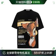 香港直发13 DE MARZO 女士黑色小鹿图案T恤 DMZ021TS006 BLACK