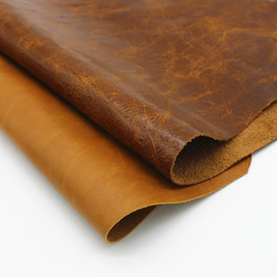 棕色平纹复古油蜡皮皮，料头层牛皮真皮皮艺，欧式沙发座椅床头皮料