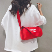 时尚韩版流行帆布圆筒包女小众设计潮流手提包运动休闲旅行斜挎包