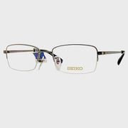 seiko精工镜架ht01077男士商务，半框钛合金可配镜片近视眼镜框