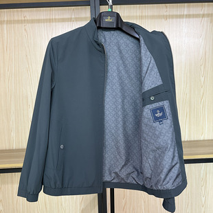 金利来男装外套春款立领夹克常规版纯色商务休闲MJS22111403-74