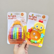 出口美国 BS小蜜蜂牙胶 彩虹串串连环圈 新生儿婴幼儿玩具