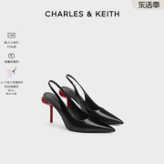 CHARLES&KEITH24夏季CK1-60280437玫瑰细高跟尖头后空凉鞋女