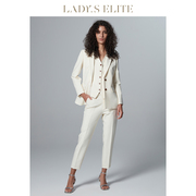 LadySElite白色西装三件套女2024春夏修身显瘦职场通勤正装