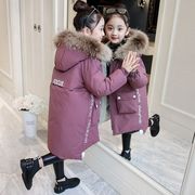 女童羽绒棉服2023棉袄韩版洋气中长款加厚冬装外套中大童棉衣