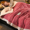 毛毯冬季加厚珊瑚绒三层，毯子薄款被子，盖毯法兰绒午睡毯单人毛巾被