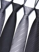 灰色领带男免打结日系窄高级西装，衬衫学生黑色拉链式休闲免打女士