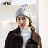 ntrx针织帽粗毛线女大头围复古法式网红毛线帽，灰色美式经典冷帽