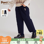 PawinPaw卡通小熊童装2024年春季男童工装风休闲纯色长裤