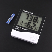 htc-1电子数显温湿度计，家用室内婴儿房高精度，温度表温度计带闹钟