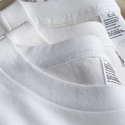 美式250g白色重磅上衣春季内搭纯棉长袖t恤男女款短袖基础打底衫